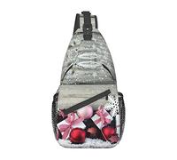 IUBBKI Christmas Ornament Killer Whales Swim Along Crossbody Bag Men'S Chest Cross Body Bag, Light, For Hiking And Travel