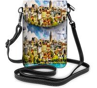 IUBBKI Cityscape Crossbody Cell Phone Purse Istanbul Bosphorus Galata Historical Landmarke Landscape TourismWallet Handbag