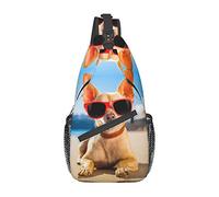 IUBBKI Cool Dog Killer Whales Swim Along Crossbody Bag Men'S Chest Cross Body Bag, Light, For Hiking And Travel
