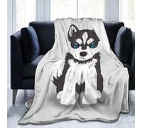 IUBBKI Cute Siberian Husky Puppy Dog Blanket Soft Lightweight Throw Blankets Cozy Flannel Bed Throws for Sofa Couch Travel Home Room Bedroom Decor Gifts for Boys Girls Kids Adults 50"x40"