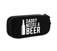 IUBBKI Daddy Needs A Beer Pencil Bag Large Capacity Double Layer of Fice School Por Table Pencil Case