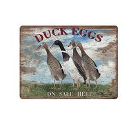 IUBBKI Duck Eggs For Sale Here Tin Sign Metal Sign Art Hanging Iron Painting Retro Home Kitchen Garden Garage Wall Decor