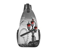 IUBBKI Eiffel Tower London Killer Whale Crossbody Bag Men'S Chest Cross Body Bag, Light, For Hiking And Travel