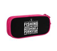 IUBBKI Fishing Saved Me from Being A Pornstar Pencil Case Large Capacity Double Layer of Fice School Por Table Pencil Case