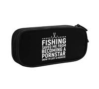 IUBBKI Fishing Saved Me from Being A Pornstar Pencil Case Large Capacity Double Layer of Fice School Por Table Pencil Case