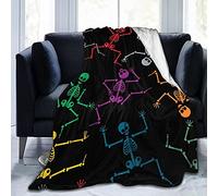 IUBBKI Fleece Blanket Cartoon Skeletons Dancing Blanket Novelty Blanket For Children Soft Couch Blanket, For Living Rooms, Office, Bedroom