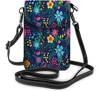 IUBBKI Floral Small Cell Phone Purse Flowers Plants Berries Crossbody Bag for Women Wallet Purses and Handbags Colorful
