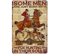 IUBBKI Fox Hunting Duck Hunting Metal Tin Sign,Some Boy are Just Born with Duck Hunting in Their Souls,Vintage Wall Decor Aluminum Poster for Home Bar Cafe Garage 12x16in