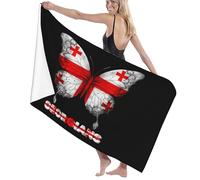 IUBBKI Georgians Flag Butterfly Beach Towel Quick Dry Shower Swim Adults Bath Towels Hotel, Gym and Spa Multipurpose Towels 32x52 Inch