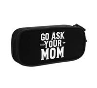 IUBBKI Go Ask Your Mom Pencil Bag Large Capacity Double Layer of Fice School Por Table Pencil Case