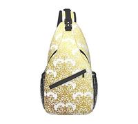 IUBBKI Gold Background Killer Whale Crossbody Bag Men'S Chest Cross Body Bag, Light, For Hiking And Travel