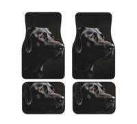 IUBBKI Heavy Duty Car Floor Mats Set of 4 Pieces Universal Car Front Rear Floor Foot Mats Full Sets Black Labrador Car Mats Non-Slip Car Foot Pad All Weather Auto Floor Carpet
