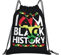 IUBBKI I Am Black History Month 2023 Backpack, Gym Bag Sackpack String Storage Pouch for Gym Sports Yoga Travel Women Men