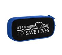 IUBBKI It's A Beautiful Day to Save Lives Pencil Bag Large Capacity Double Layer of Fice School Por Table Pencil Case