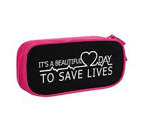 IUBBKI It's A Beautiful Day to Save Lives Pencil Bag Large Capacity Double Layer of Fice School Por Table Pencil Case