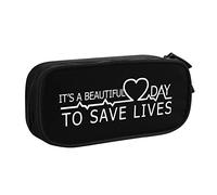IUBBKI It's A Beautiful Day to Save Lives Pencil Bag Large Capacity Double Layer of Fice School Por Table Pencil Case