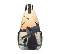 IUBBKI Killer Whale Fire Nude Woman Flame Crossbody Bag Men'S Chest Cross Body Bag, Light, For Hiking And Travel