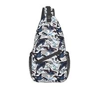 IUBBKI Killer Whale Flower Pig Crossbody Bag Men'S Chest Cross Body Bag, Light, For Hiking And Travel