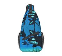 IUBBKI Killer Whales Swim Along Killer Whales Swim Along Crossbody Bag Men'S Chest Cross Body Bag, Light, For Hiking And Travel
