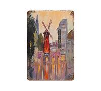 IUBBKI Moulin Rouge Tin Sign Metal Sign Hanging Art Iron Painting Retro Home Kitchen Garden Garage Wall Decor
