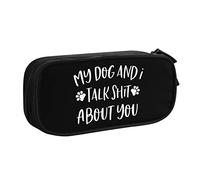 IUBBKI My Dog and I Talk Shit About You Pencil Case Large Capacity Double Layer of Fice School Por Table Pencil Case