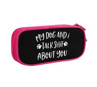 IUBBKI My Dog and I Talk Shit About You Pencil Case Large Capacity Double Layer of Fice School Por Table Pencil Case