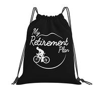 IUBBKI My Retirement Plan (Bicycle) 14x16 In Drawstring Backpack Lightweight Gym Bag Waterproof Basketball Bag