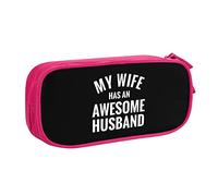 IUBBKI My Wife Has an Awesome Husband Pencil Bag Large Capacity Double Layer of Fice School Por Table Pencil Case