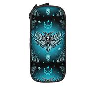 IUBBKI Mysticism Moth Dead Head Pencil Case Large Capacity Durable Pencil Pouch Storage Pen Bag with Zipper Pouch Box Stationary Case