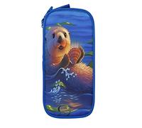 IUBBKI Pencil Case Pen Bag Sea Otters Painting Big Capacity Pencil Bag Pen Organizer Pencil Pouch College School for Boys Girls