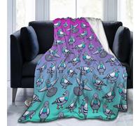 IUBBKI Pigeon Dove Birds Animal Cute Colorful Design Blanket Ultra-Soft Flannel Light Blankets Warm and Comfortable Suitable for All Seasons 50"X40"