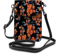 IUBBKI Pu Leather Small Cell Phone Purse Beautiful Pink Roses Freshess Art Flowers Leaf Crossbody Bags Travel Wallet