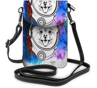 IUBBKI Pu Leather Small Cell Phone Purse Cute Cat Front Colorful Flowers Spread Flat Shy Crossbody Bags Travel Wallet