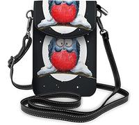 IUBBKI Pu Leather Small Cell Phone Purse Cute Cat Front Colorful Flowers Spread Flat Shy Crossbody Bags Travel Wallet
