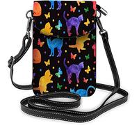 IUBBKI Pu Leather Small Cell Phone Purse Flowers Leaf Orange Daisy Dot Curve Cartoon Crossbody Bags Travel Wallet