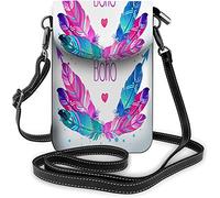 IUBBKI Pu Leather Small Cell Phone Purse Roses Flowers Pink White Peony Watercolor Leaf Crossbody Bags Travel Wallet