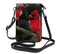 IUBBKI Red Birds Fauna Wild Cell Phone Purse Small Crossbody Leather Wallet Women Shoulder Straps Bag Carry Card Cosmetics