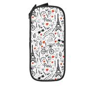 IUBBKI Romance Paris Eiffel Tower Pencil Case Large Capacity Durable Pencil Pouch Storage Pen Bag with Zipper Pouch Box Stationary Case
