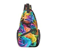 IUBBKI Roses Flowers Red Tulip Sling Bag,Shoulder Backpack Chest Pack Causal Crossbody Daypack For Women Men Hiking Travel