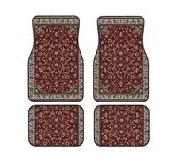 IUBBKI Rust Red Oriental Rug Car Front and Rear Floor Mats, Car Mats, Complete Set of 4 Carpets, All Weather Protection
