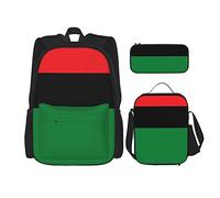 IUBBKI School Backpack Sets 3 Piece Boys Teens (Black Lives Matter Flag African American Flag) Book Bag+Lunch Bag+Pencil Case Cute College Work Gym Hiking Fishing Computer Bag