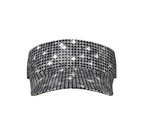 IUBBKI Silver Sequin Sparkle Pattern Silver Sequin Sparkle Pattern Print Visor Sunscreen Hat Empty Top Stylish Summer Cap for Teens Adult Hat