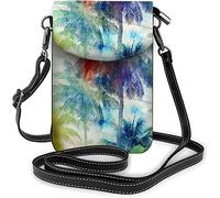 IUBBKI Skull Flowers Small Cell Phone Purse Day of The Dead Sugar Rose Horror Tattoo Halloween Crossbody Bag Black White