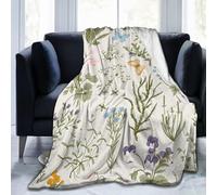 IUBBKI Summer Floral Wildflowers Blanket Ultra-Soft Flannel Light Blankets Warm and Comfortable Suitable for All Seasons 80"X60"