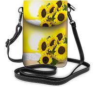 IUBBKI Sunflower Small Cell Phone Purse Big Sun Horizon Over Water Crossbody Bag for Women Wallet Purses and Handbags Yellow
