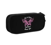 IUBBKI This is What A Survivor Looks Like Breast Cancer Awareness Pencil Bag Large Capacity Double Layer of Fice School Por Table Pencil Case