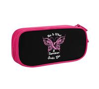 IUBBKI This is What A Survivor Looks Like Breast Cancer Awareness Pencil Bag Large Capacity Double Layer of Fice School Por Table Pencil Case