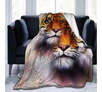 IUBBKI Tiger Wild Animals and Mandala in Color Abstract Blanket Ultra-Soft Flannel Light Blankets Warm and Comfortable Suitable for All Seasons 50"X40"