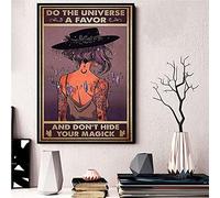 IUBBKI Witch's Magick Tin Sign Metal Sign Art Hanging Iron Painting Retro Home Kitchen Garden Garage Wall Decor