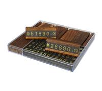 iubfegt 10 Sets/Box Mini Wood Combined Number Price Cube Tag Jewelry Adjustable Number Pricing Label Sign Holder Card Stand B